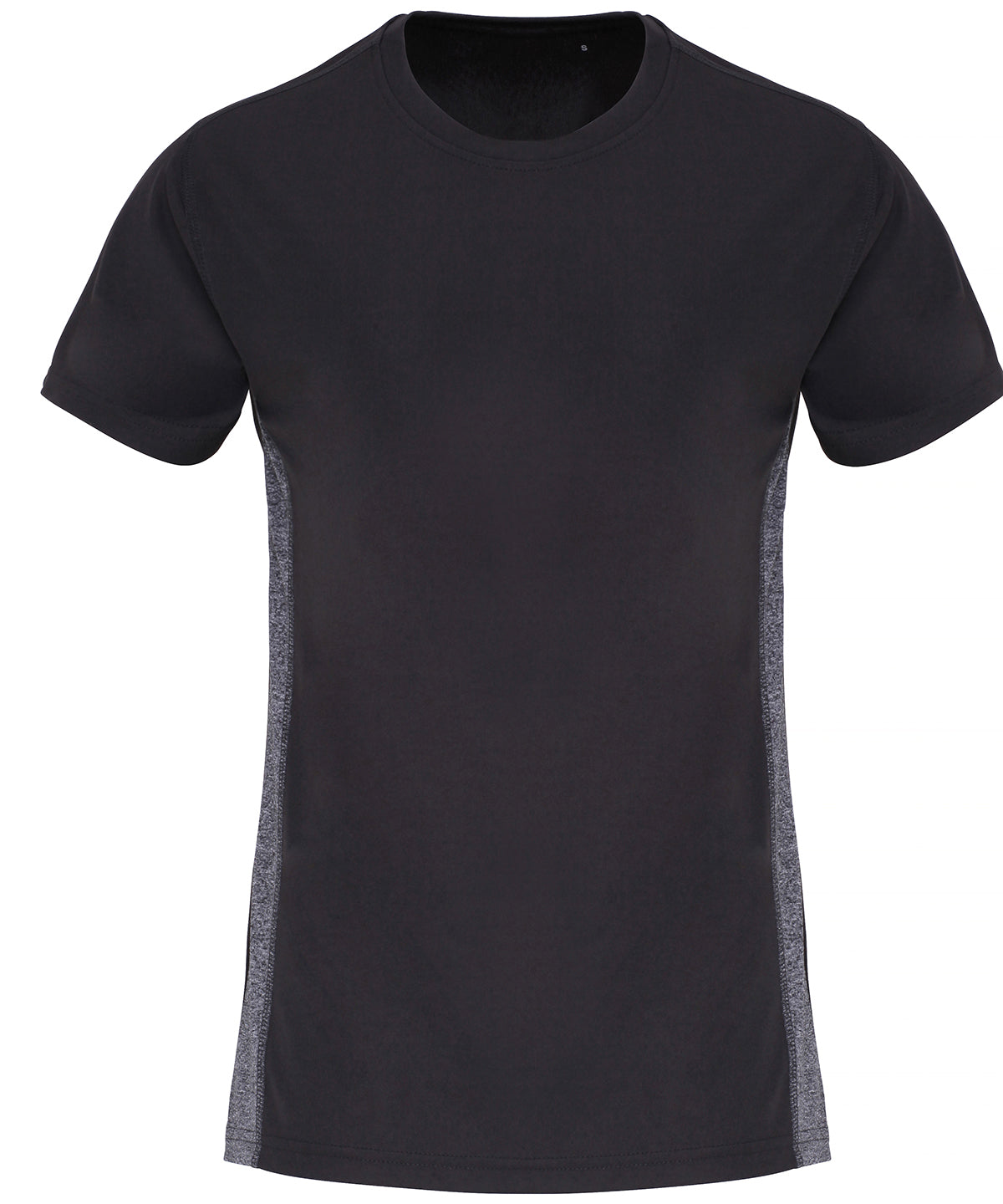 Women's TriDri® Contrast Panel Performance T-shirt - Charcoal/Black Melange