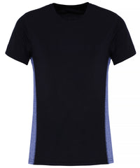 Women's TriDri® Contrast Panel Performance T-shirt - French Navy/Blue Melange
