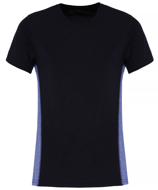 Women's TriDri® Contrast Panel Performance T-shirt - French Navy/Blue Melange