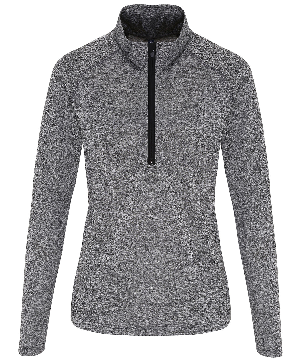 Women's TriDri® Long Sleeve Performance ¼ Zip - Black Melange/Black