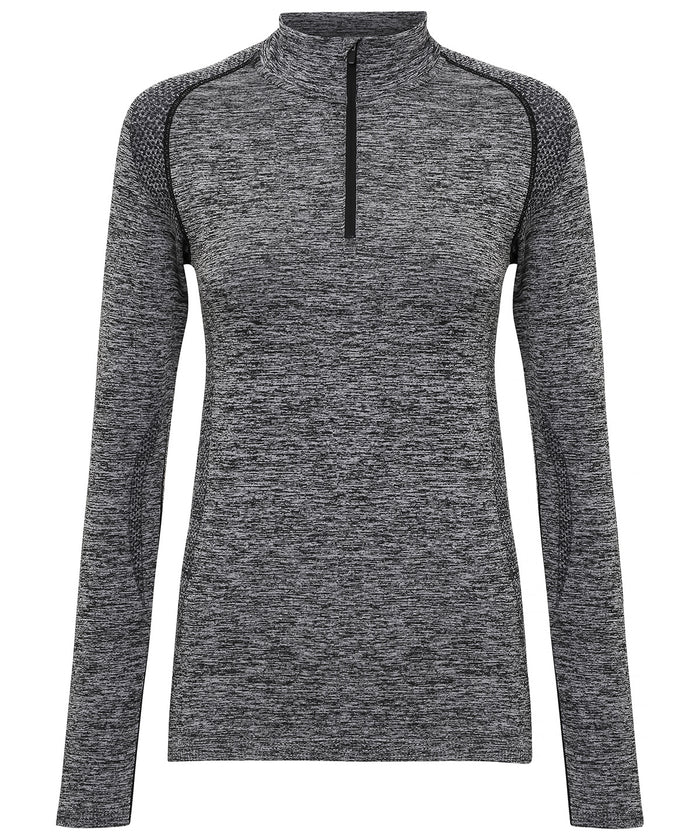 Women's TriDri® Seamless '3D Fit' Multi-sport Performance Zip Top - Charcoal