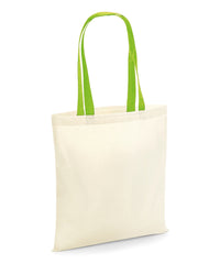Westford Mill Bag for Life - Contrast Handles - Natural/Lime Green