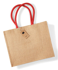 Westford Mill Jute Classic Shopper - Natural/Bright Red