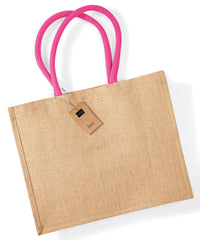 Westford Mill Jute Classic Shopper - Natural/Fuchsia