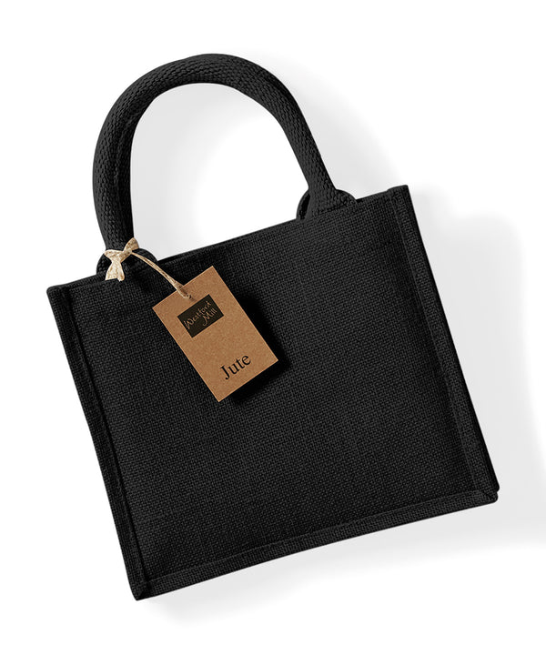 Westford Mill Jute Mini Gift Bag - Black/Black
