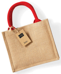 Westford Mill Jute Mini Gift Bag - Natural/Bright Red