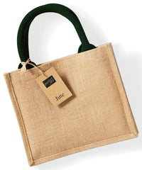 Westford Mill Jute Mini Gift Bag - Natural/Forest Green