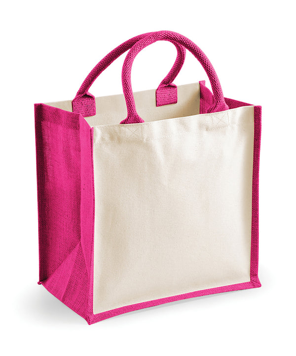 Westford Mill Printers Midi Jute Tote - Fuchsia