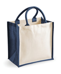 Westford Mill Printers Midi Jute Tote - Navy