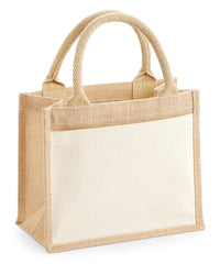 Westford Mill Cotton Pocket Jute Gift Bag - Natural