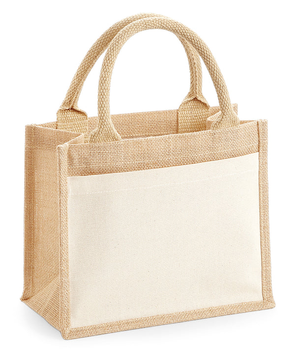 Westford Mill Cotton Pocket Jute Gift Bag - Natural