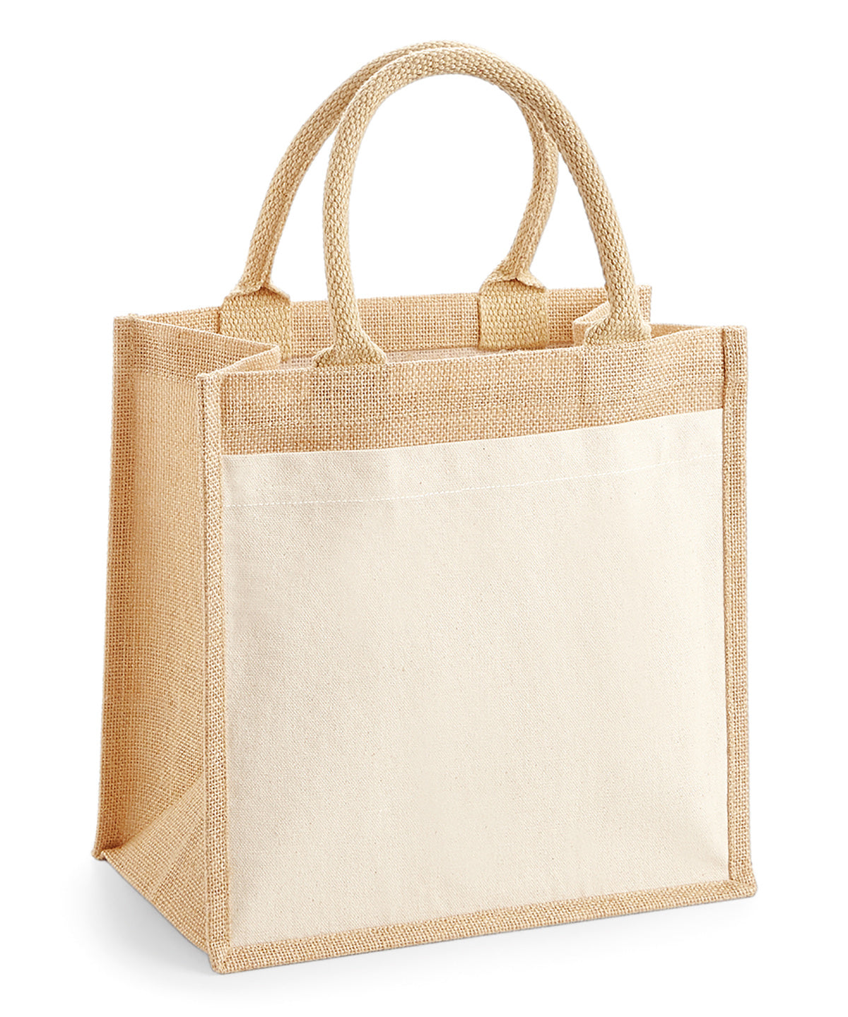 Westford Mill Cotton Pocket Jute Midi Tote - Natural
