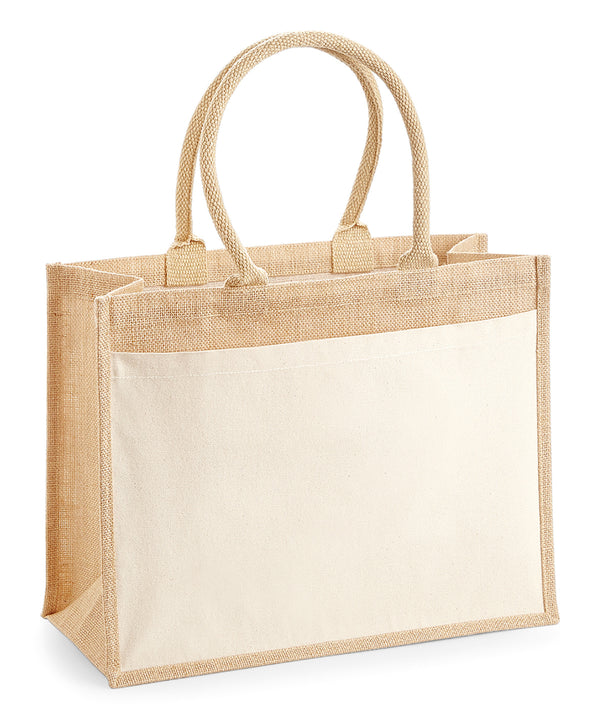 Westford Mill Cotton Pocket Jute Shopper - Natural