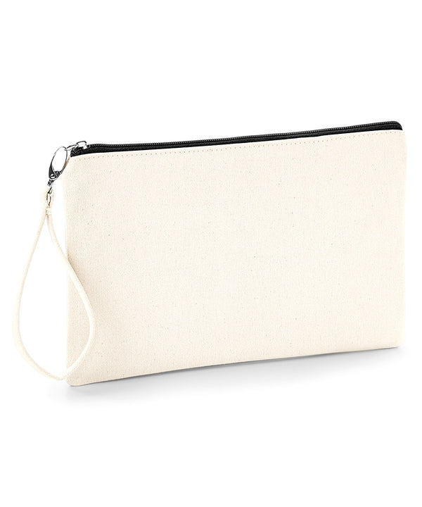 Westford Mill Canvas Wristlet Pouch - Natural/Black