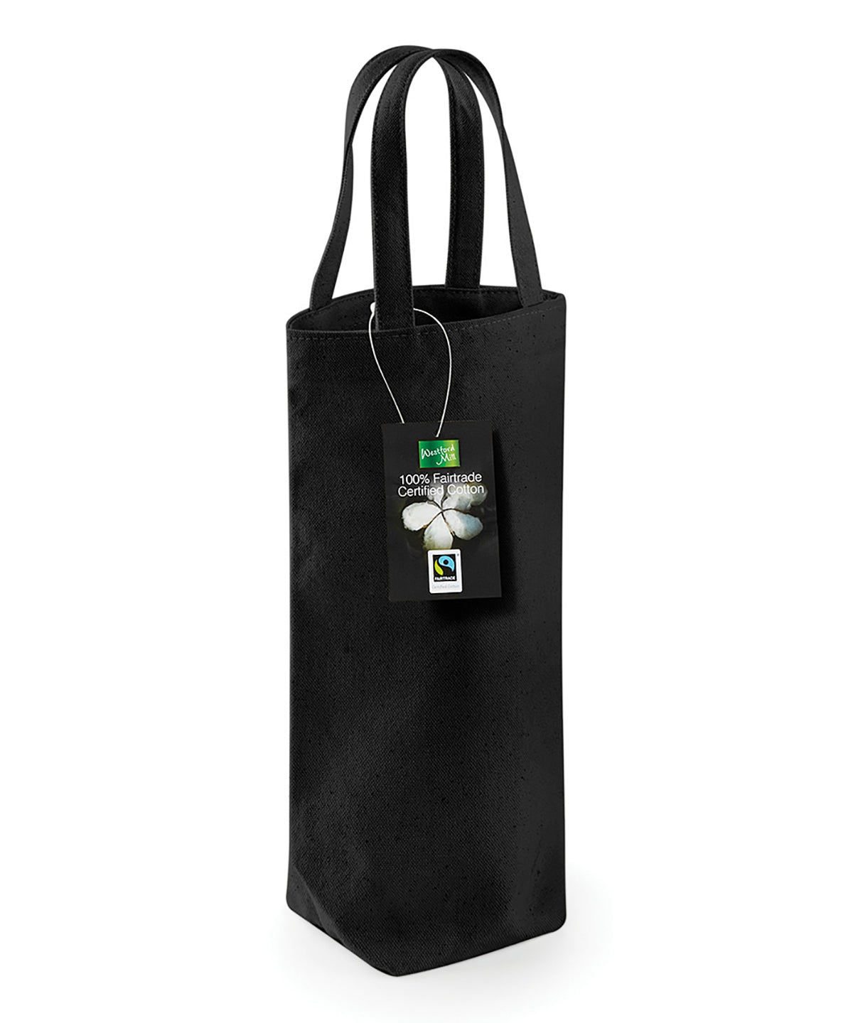 Westford Mill Fairtrade Cotton Bottle Bag - Black