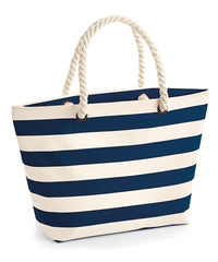 Westford Mill Nautical Beach Bag - Natural/Navy