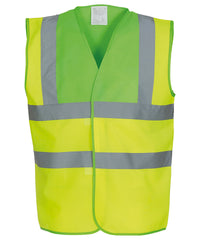 Yoko Hi-vis 2-band-and-braces Waistcoat - Lime Yoke/Yellow
