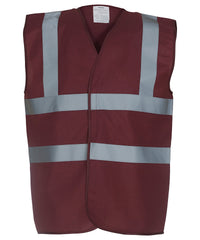 Yoko Hi-vis 2-band-and-braces Waistcoat - Maroon