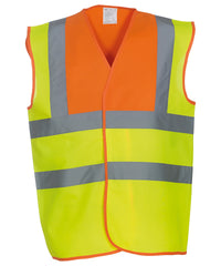 Yoko Hi-vis 2-band-and-braces Waistcoat - Orange Yoke/Yellow