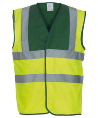 Yoko Hi-vis 2-band-and-braces Waistcoat - Paramedic Green/Yellow