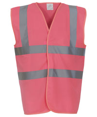 Yoko Hi-vis 2-band-and-braces Waistcoat - Pink