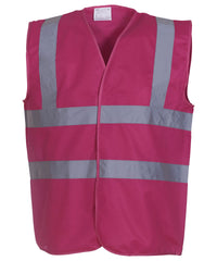 Yoko Hi-vis 2-band-and-braces Waistcoat - Raspberry