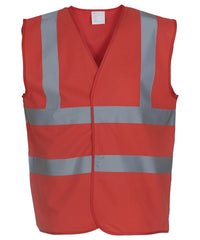 Yoko Hi-vis 2-band-and-braces Waistcoat - Red*