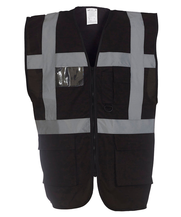 Yoko Multifunctional Executive Hi-vis Waistcoat - Black*