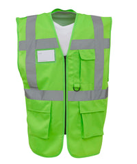 Yoko Multifunctional Executive Hi-vis Waistcoat - Lime