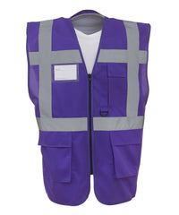 Yoko Multifunctional Executive Hi-vis Waistcoat - Purple