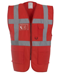 Yoko Multifunctional Executive Hi-vis Waistcoat - Red