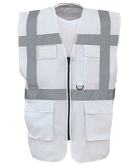 Yoko Multifunctional Executive Hi-vis Waistcoat - White