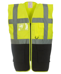 Yoko Multifunctional Executive Hi-vis Waistcoat - Yellow/Black