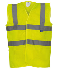 Yoko Top Cool Open Mesh 2-band-and-braces Waistcoat - Yellow