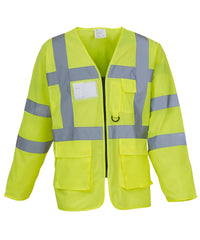 Yoko Hi-vis Executive Long Sleeve Waistcoat - Yellow