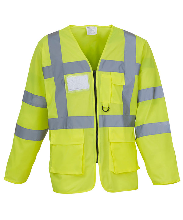 Yoko Hi-vis Executive Long Sleeve Waistcoat - Yellow