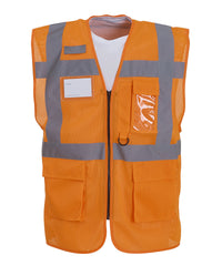 Yoko Hi-vis Top Cool Open-mesh Executive Waistcoat - Orange