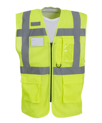 Yoko Hi-vis Top Cool Open-mesh Executive Waistcoat - Yellow