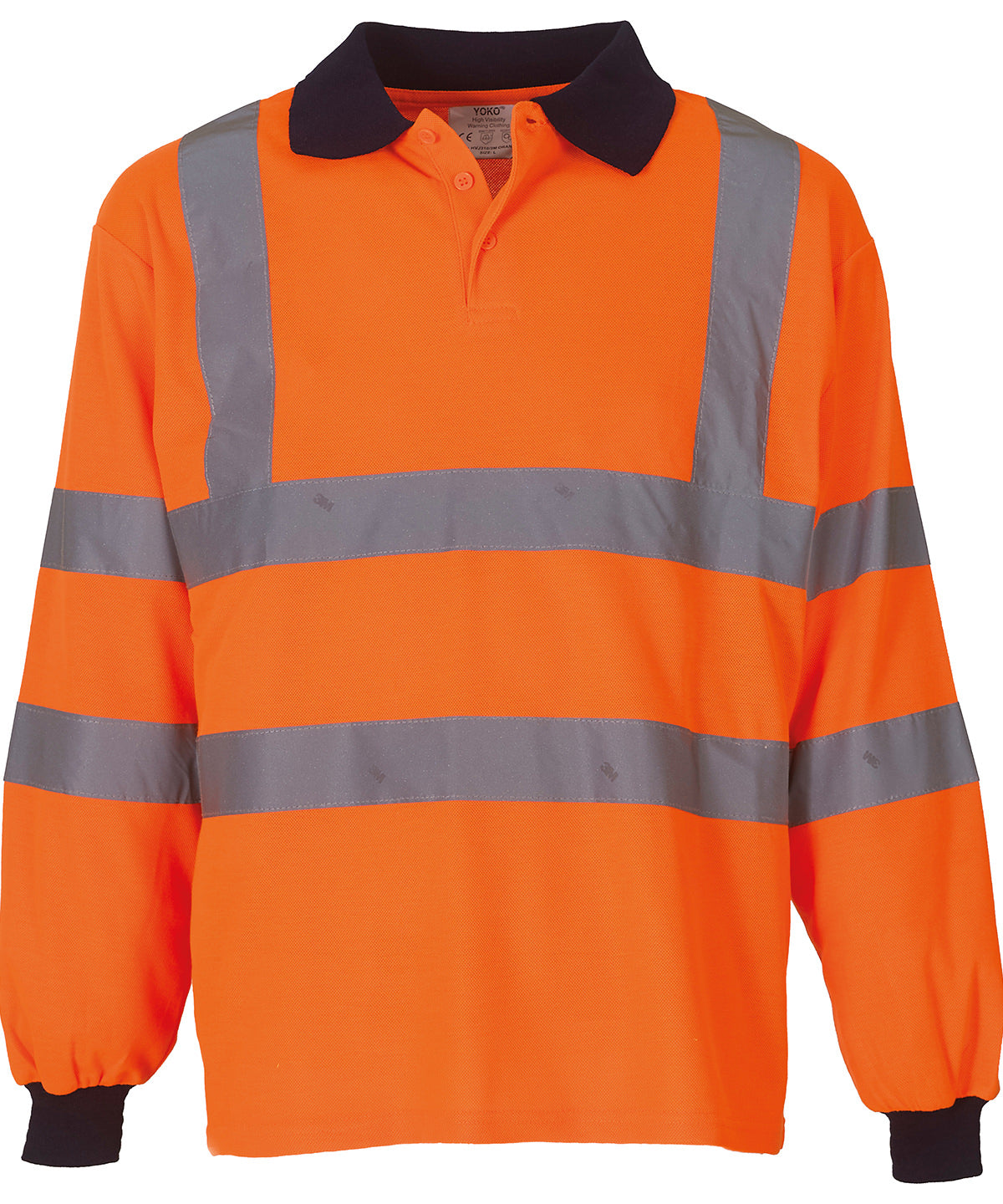 Yoko Hi-vis Long Sleeve Polo - Orange