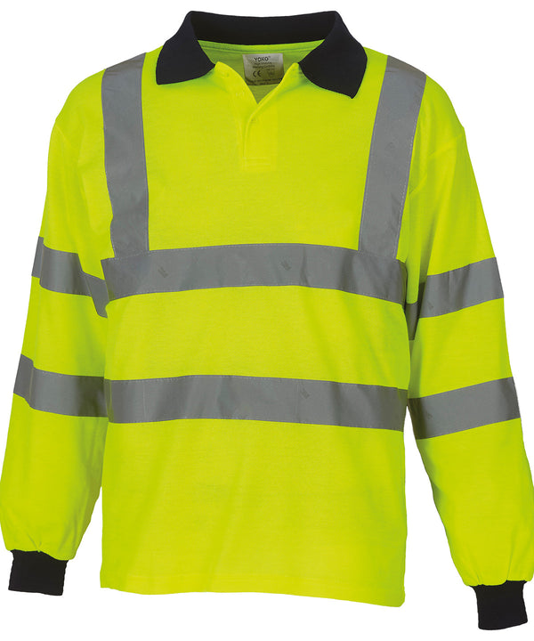 Yoko Hi-vis Long Sleeve Polo - Yellow