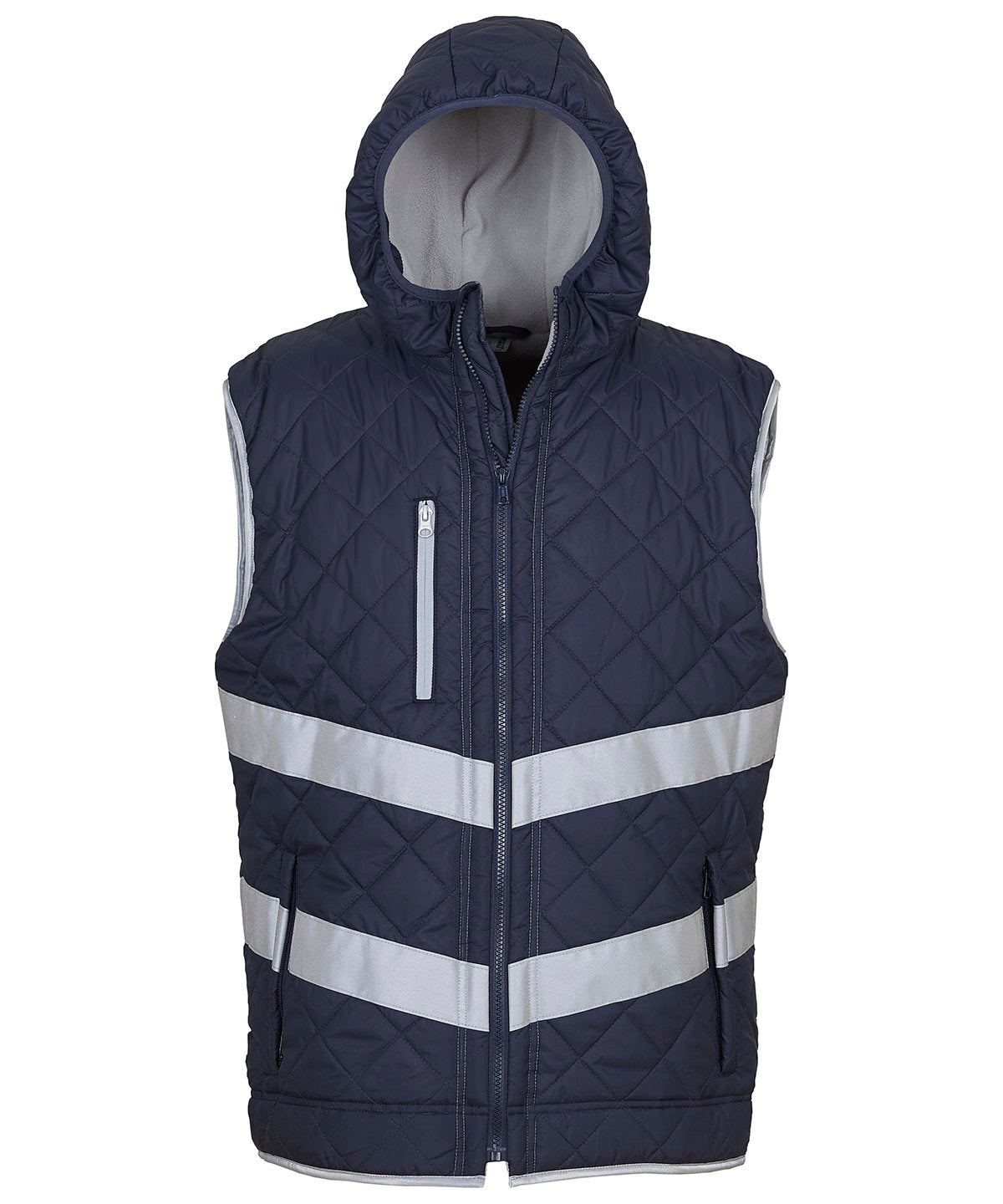 Yoko Hi-vis Kensington Hooded Gilet - Navy
