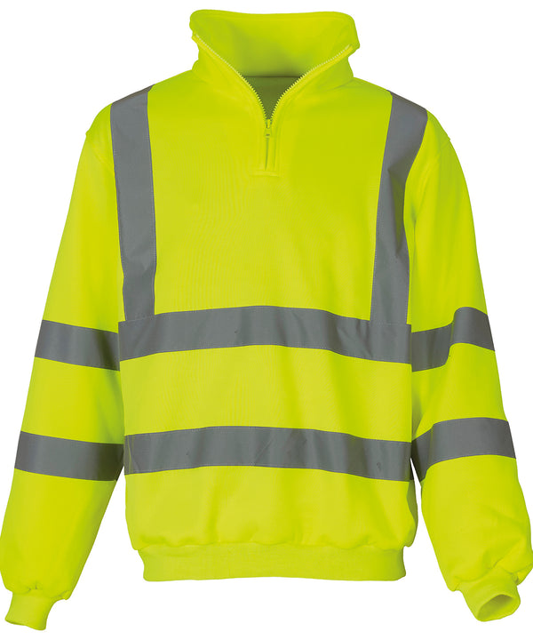 Yoko Hi-vis ¼ Zip Sweatshirt - Yellow