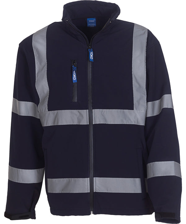 Yoko Hi-vis Softshell Jacket - Navy