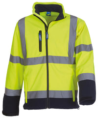 Yoko Hi-vis Softshell Jacket - Yellow/Navy
