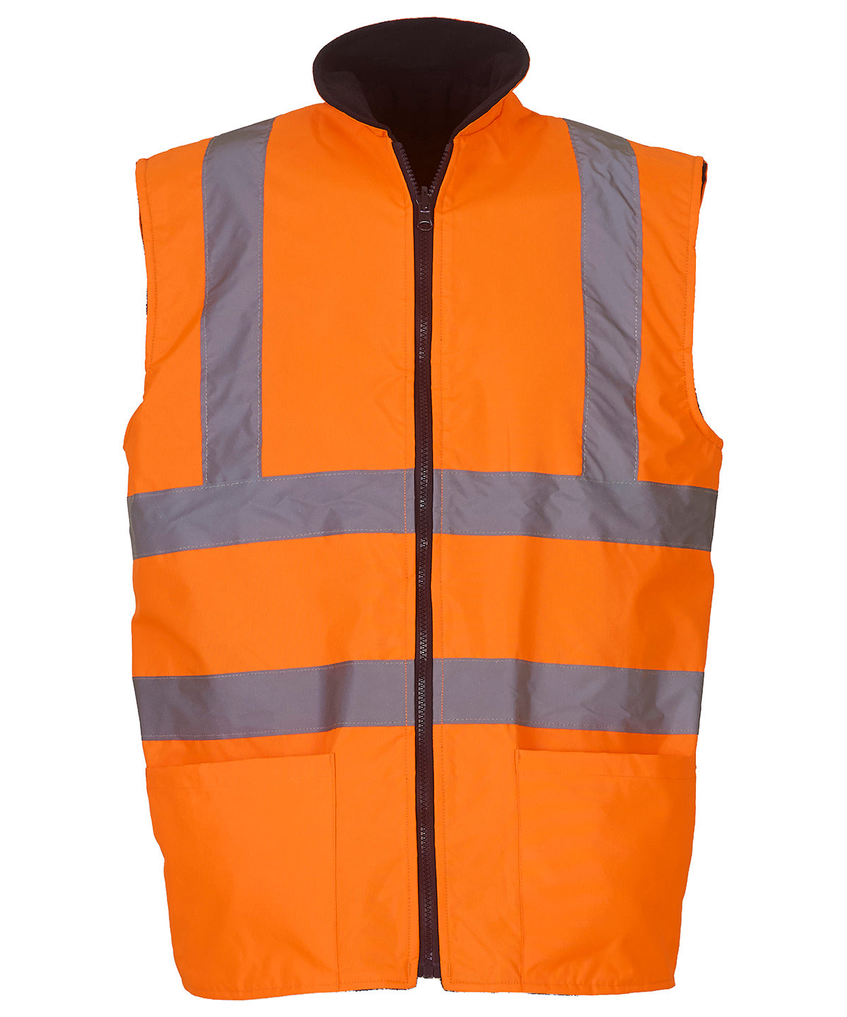 Yoko Hi-vis Reversible Fleece Bodywarmer - Orange