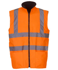 Yoko Hi-vis Reversible Fleece Bodywarmer - Orange