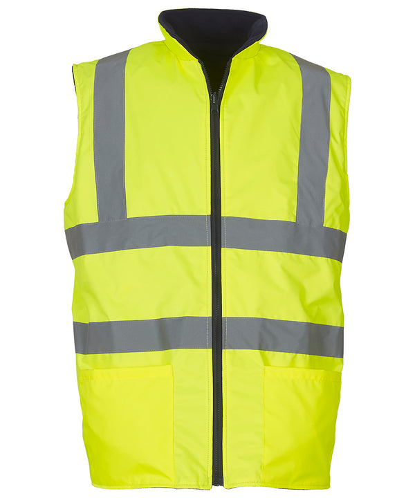 Yoko Hi-vis Reversible Fleece Bodywarmer - Yellow
