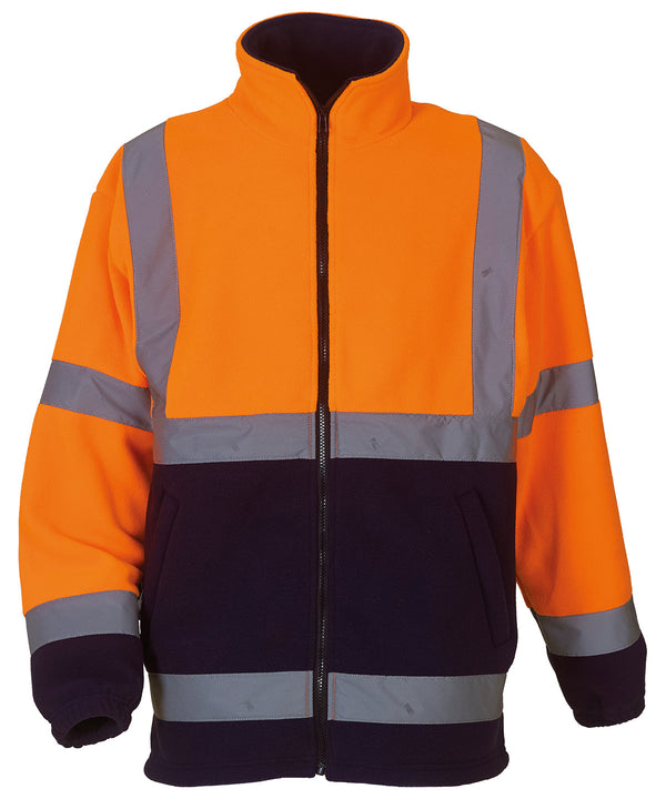 Yoko Hi-vis Heavyweight Fleece Jacket - Orange/Navy