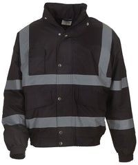 Yoko Hi-vis Classic Bomber Jacket - Black