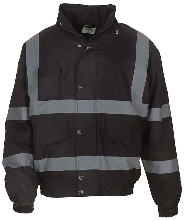 Yoko Hi-vis Classic Bomber Jacket - Black